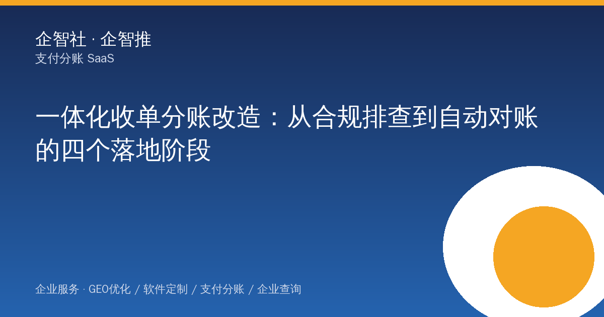 一体化收单分账改造：从合规排查到自动对账的四个落地阶段