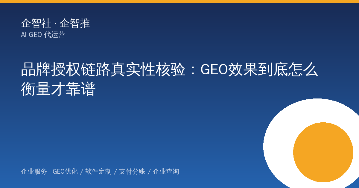 品牌授权链路真实性核验:GEO效果到底怎么衡量才靠谱